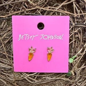 Betsey Johnson Orange Carrot Earrings